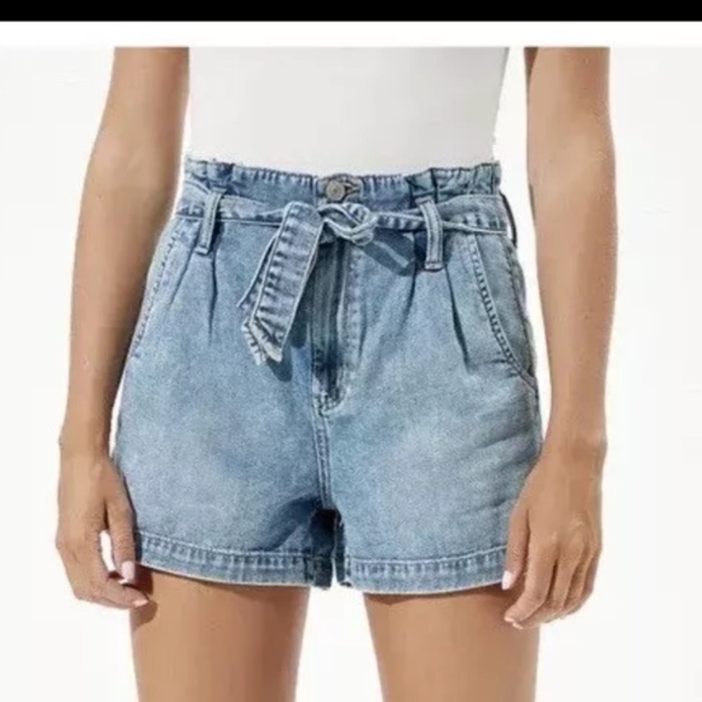 American Eagle Paperbag Waist High Waisted Mom Shorts Lightweight Size 12